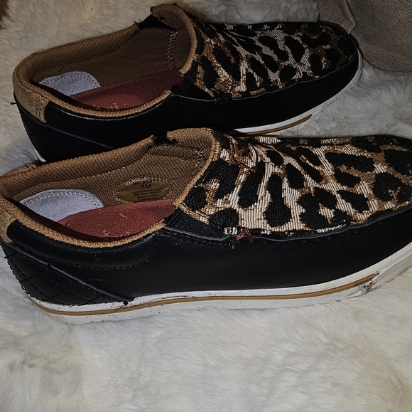 Twisted X Black and Brown Leopard Slip-Ons Womens Size 8 - Picture 3 of 4
